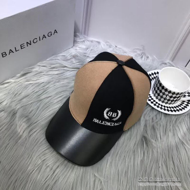 BALENCIAGA巴黎世家 秋冬新品 原版最新款皮帽簷鴨舌帽 海軍女裝帽 LLWJ6996